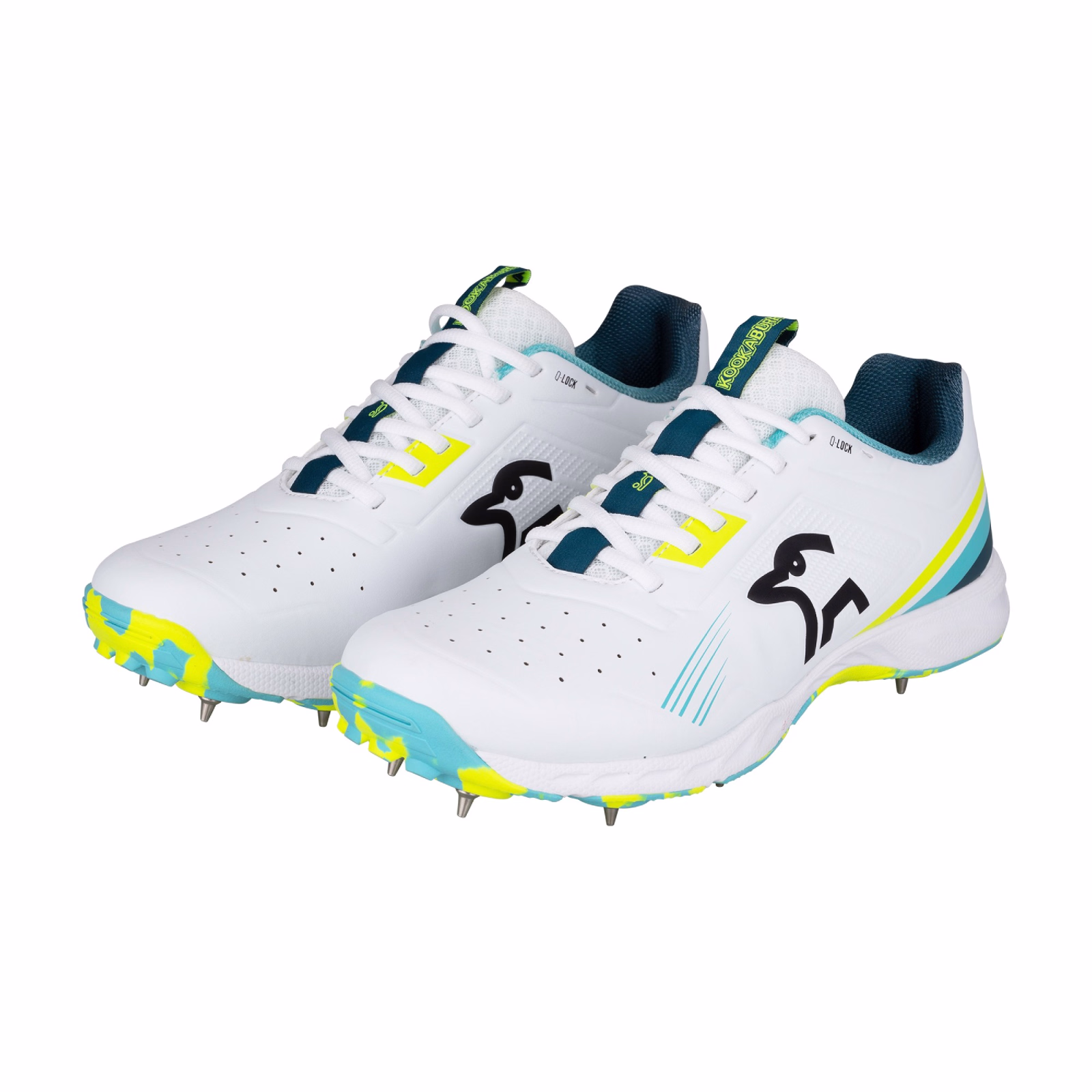 Kookaburra KC 3.0 Spike Junior Cricket Shoes - Aqua/Yellow -